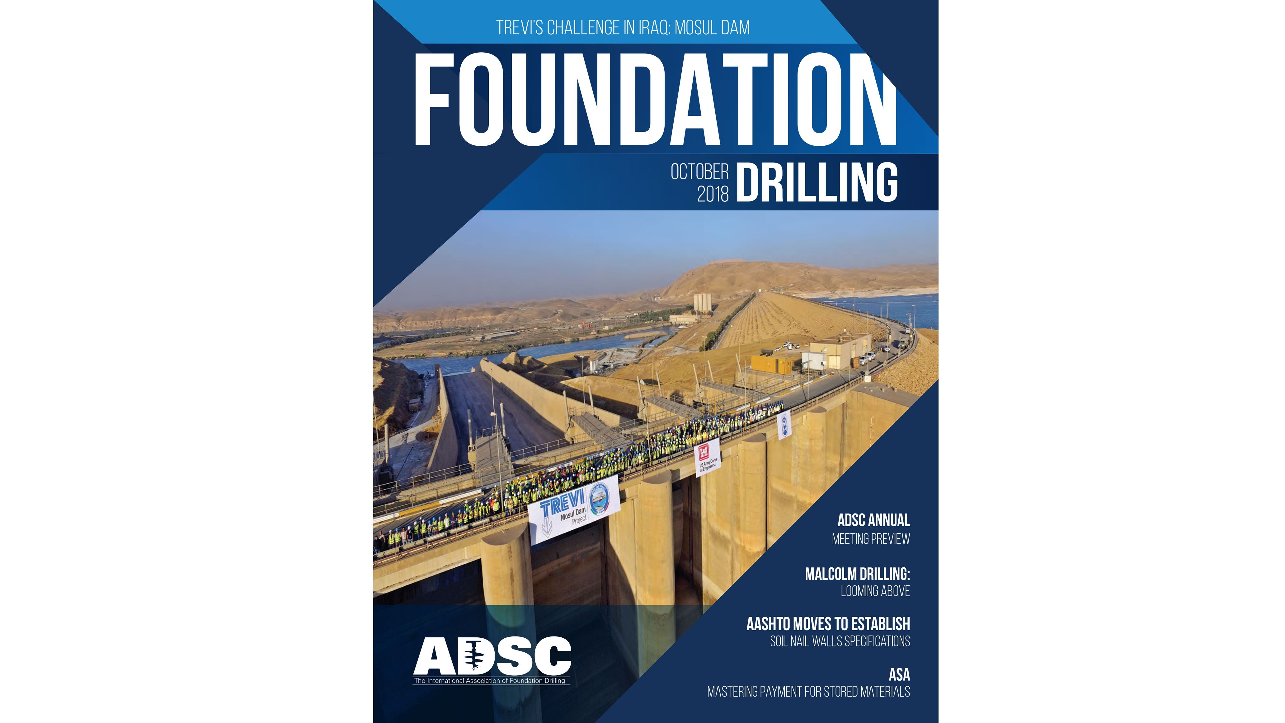 MOSUL JOBSITE ON THE COVER OF ADSC FOUNDATION DRILLING MAGAZINE | News Trevi Group English site 1