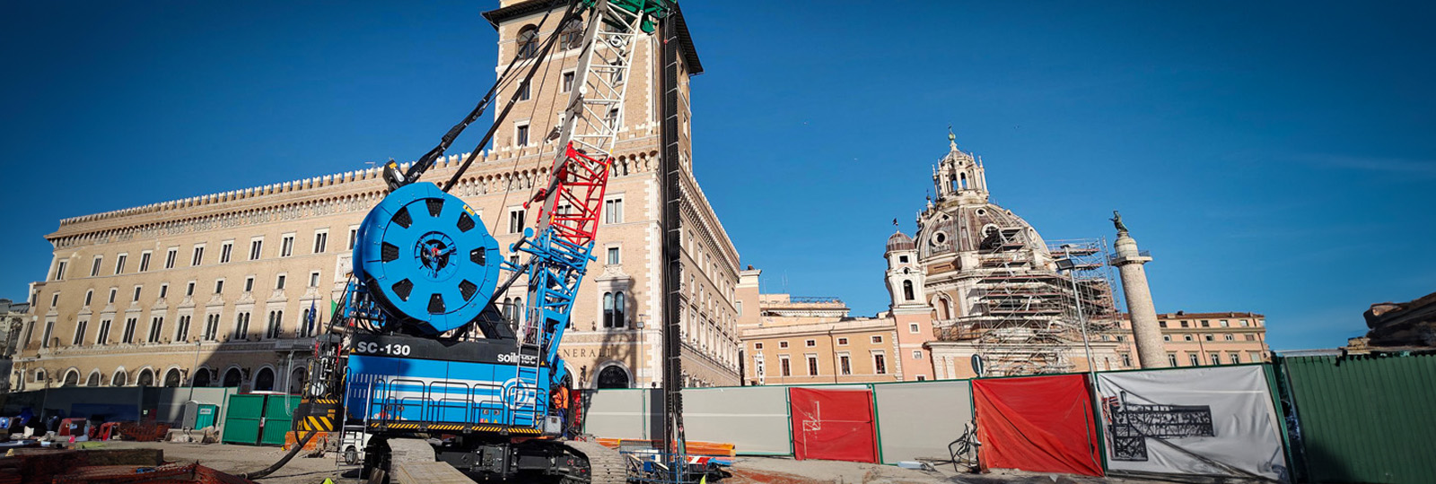 Tiger Plus SC-130 commisioned by Metro C to Soilmec ( Trevi Group) for the works at the “Stazione Venezia” of the Metro C in Rome Trevi spa